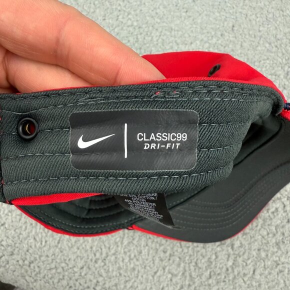 Nike Golf Cap Hat Mens One Size Red White Aerobill Classic99 Rope Adjustable - Picture 10 of 11
